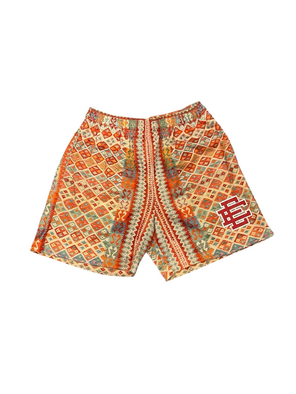 Eric Manuel Men’s Rug Orange Geometric Shorts
